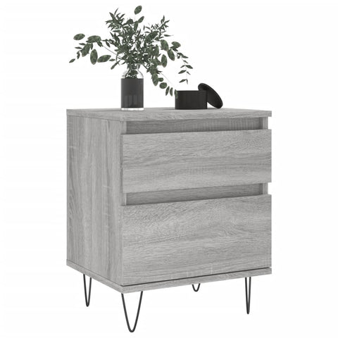 vidaXL Nachttische 2 Stk. Grau Sonoma 40x35x50 cm Holzwerkstoff