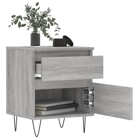 vidaXL Nachttische 2 Stk. Grau Sonoma 40x35x50 cm Holzwerkstoff