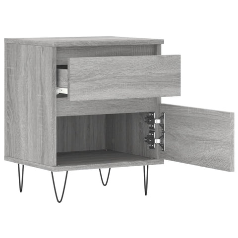 vidaXL Nachttische 2 Stk. Grau Sonoma 40x35x50 cm Holzwerkstoff