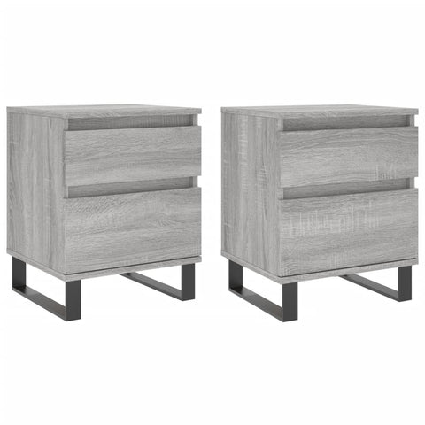 vidaXL Nachttische 2 Stk. Grau Sonoma 40x35x50 cm Holzwerkstoff