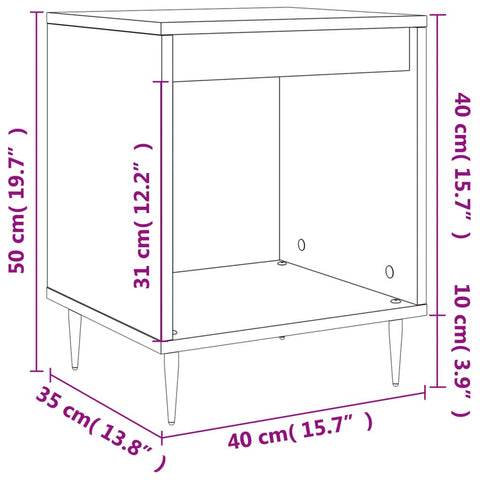 vidaXL Nachttisch Betongrau 40x35x50 cm Holzwerkstoff