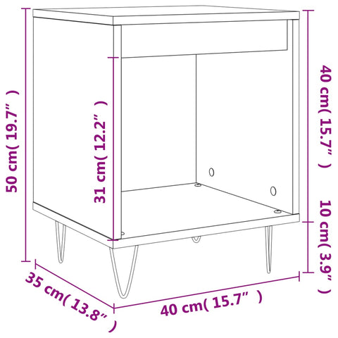 vidaXL Nachttisch Schwarz 40x35x50 cm Holzwerkstoff