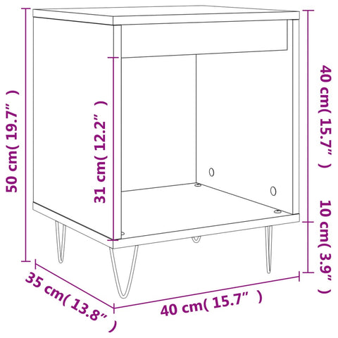 vidaXL Nachttisch Braun Eichen-Optik 40x35x50 cm Holzwerkstoff