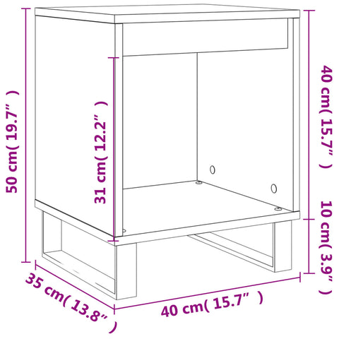 vidaXL Nachttisch Betongrau 40x35x50 cm Holzwerkstoff