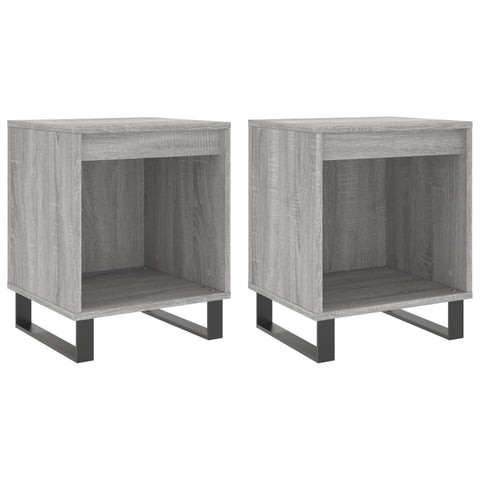 vidaXL Nachttische 2 Stk. Grau Sonoma 40x35x50 cm Holzwerkstoff