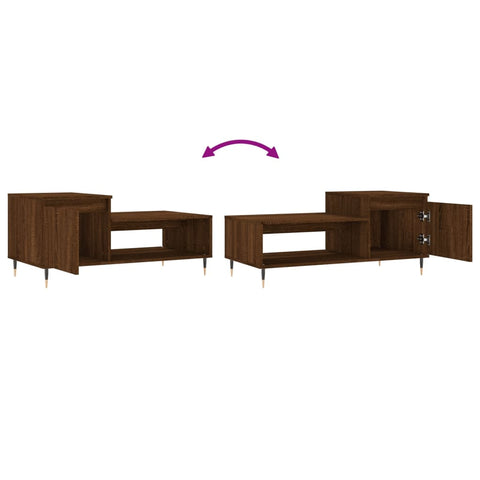 vidaXL Couchtisch Braun Eichen-Optik 100x50x45 cm Holzwerkstoff