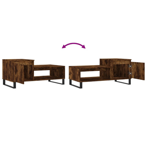 vidaXL Couchtisch Räuchereiche 100x50x45 cm Holzwerkstoff