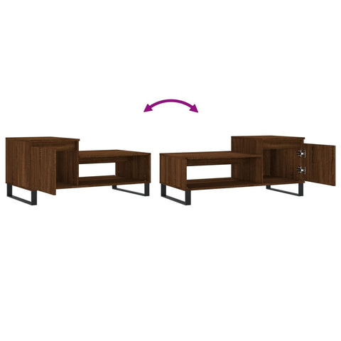 vidaXL Couchtisch Braun Eichen-Optik 100x50x45 cm Holzwerkstoff