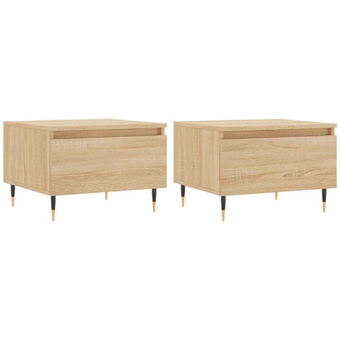 vidaXL Couchtische 2 Stk. Sonoma-Eiche 50x46x35 cm Holzwerkstoff