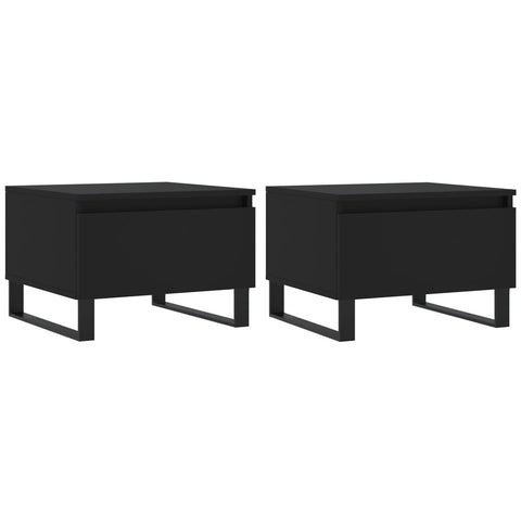 vidaXL Couchtische 2 Stk. Schwarz 50x46x35 cm Holzwerkstoff