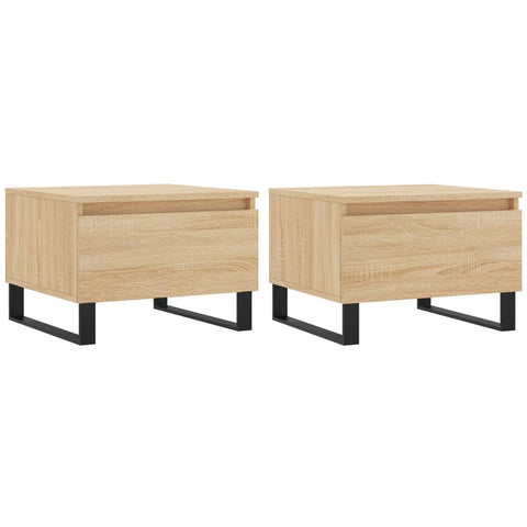 vidaXL Couchtische 2 Stk. Sonoma-Eiche 50x46x35 cm Holzwerkstoff