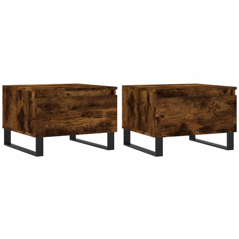 vidaXL Couchtische 2 Stk. Räuchereiche 50x46x35 cm Holzwerkstoff