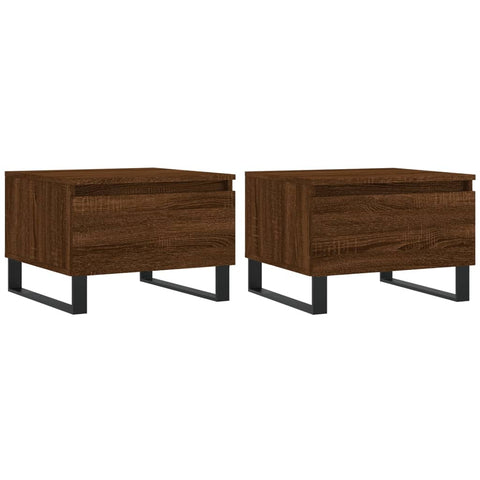 vidaXL Couchtische 2 Stk. Braun Eichen-Optik 50x46x35 cm Holzwerkstoff