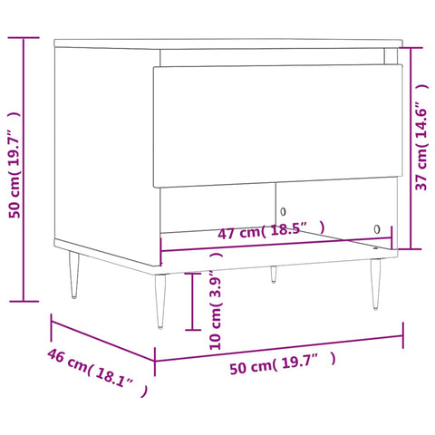 vidaXL Couchtisch Schwarz 50x46x50 cm Holzwerkstoff