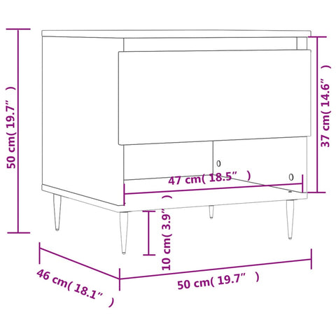 vidaXL Couchtisch Braun Eichen-Optik 50x46x50 cm Holzwerkstoff