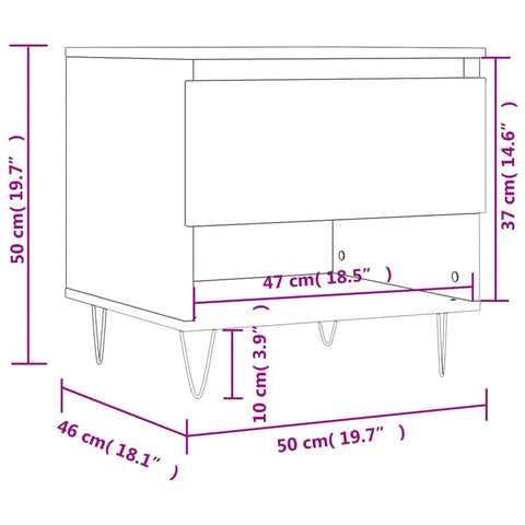 vidaXL Couchtisch Hochglanz-Weiß 50x46x50 cm Holzwerkstoff