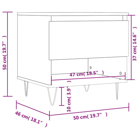 vidaXL Couchtisch Sonoma-Eiche 50x46x50 cm Holzwerkstoff