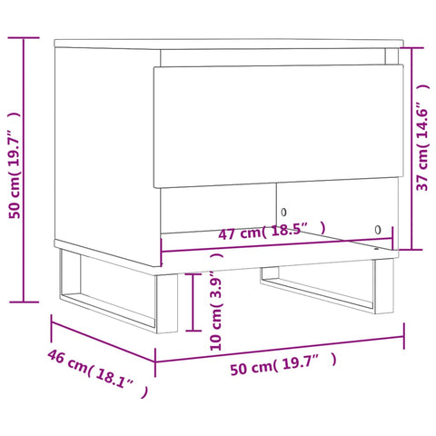 vidaXL Couchtisch Hochglanz-Weiß 50x46x50 cm Holzwerkstoff