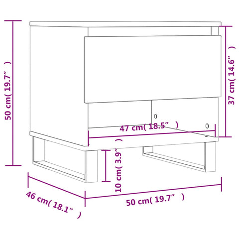 vidaXL Couchtisch Sonoma-Eiche 50x46x50 cm Holzwerkstoff