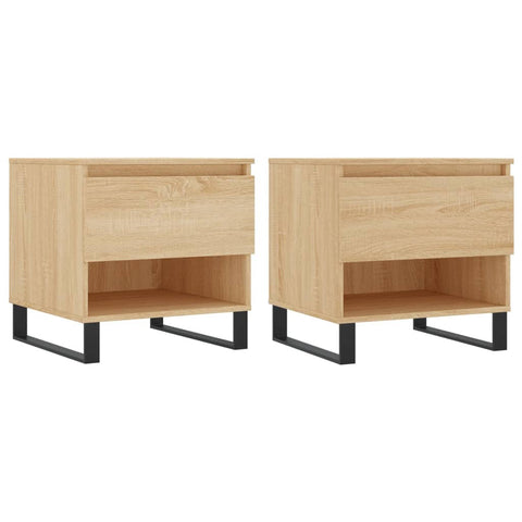 vidaXL Couchtische 2 Stk. Sonoma-Eiche 50x46x50 cm Holzwerkstoff