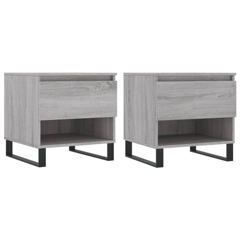 vidaXL Couchtische 2 Stk. Grau Sonoma 50x46x50 cm Holzwerkstoff