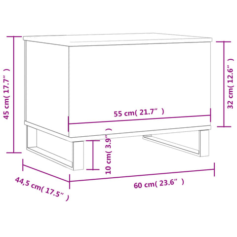 vidaXL Couchtisch Schwarz 60x44,5x45 cm Holzwerkstoff