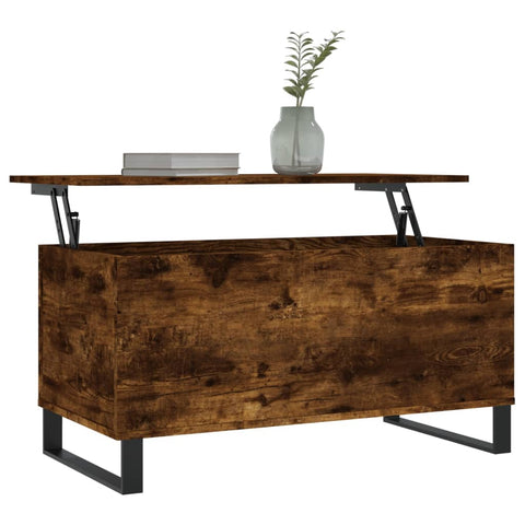 vidaXL Couchtisch Räuchereiche 90x44,5x45 cm Holzwerkstoff