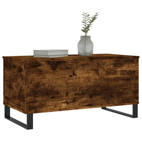 vidaXL Couchtisch Räuchereiche 90x44,5x45 cm Holzwerkstoff