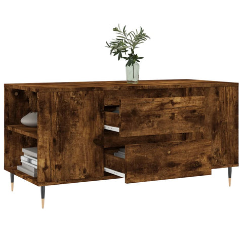 vidaXL Couchtisch Räuchereiche 102x44,5x50 cm Holzwerkstoff