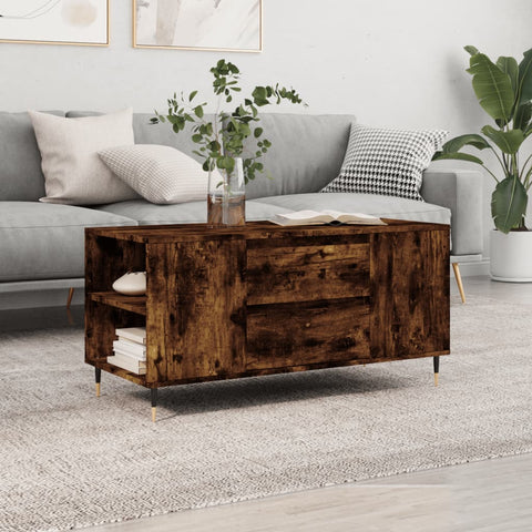 vidaXL Couchtisch Räuchereiche 102x44,5x50 cm Holzwerkstoff