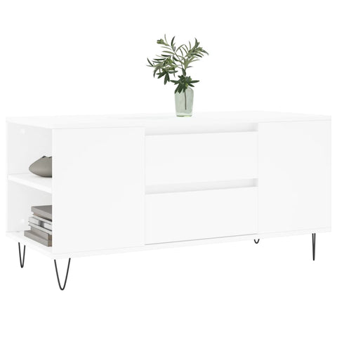 vidaXL Couchtisch Weiß 102x44,5x50 cm Holzwerkstoff