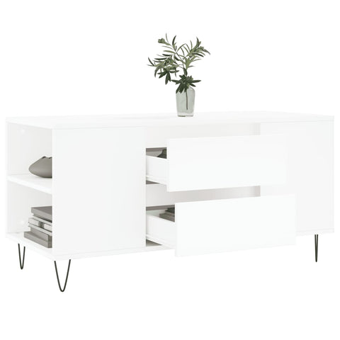 vidaXL Couchtisch Weiß 102x44,5x50 cm Holzwerkstoff