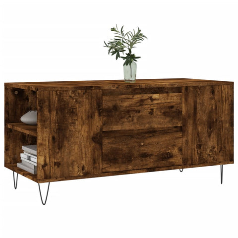 vidaXL Couchtisch Räuchereiche 102x44,5x50 cm Holzwerkstoff