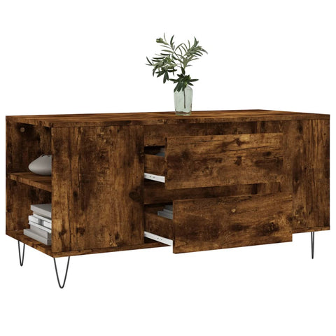 vidaXL Couchtisch Räuchereiche 102x44,5x50 cm Holzwerkstoff