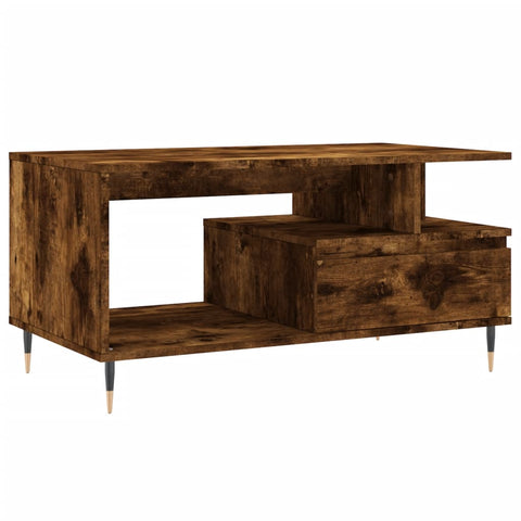 vidaXL Couchtisch Räuchereiche 90x49x45 cm Holzwerkstoff