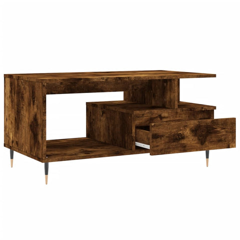 vidaXL Couchtisch Räuchereiche 90x49x45 cm Holzwerkstoff