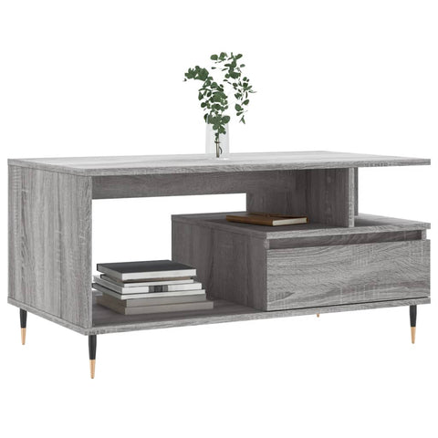 vidaXL Couchtisch Grau Sonoma 90x49x45 cm Holzwerkstoff