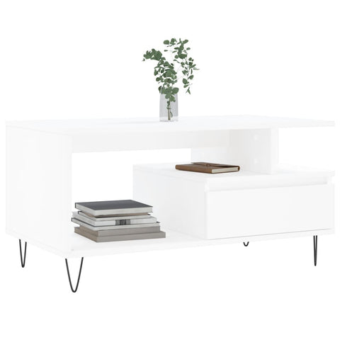 vidaXL Couchtisch Weiß 90x49x45 cm Holzwerkstoff