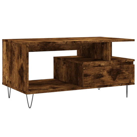 vidaXL Couchtisch Räuchereiche 90x49x45 cm Holzwerkstoff