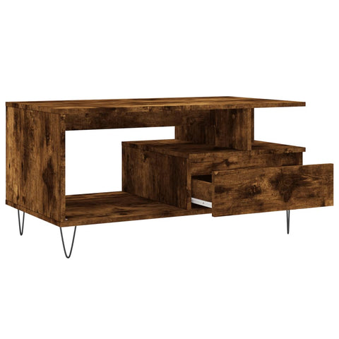 vidaXL Couchtisch Räuchereiche 90x49x45 cm Holzwerkstoff