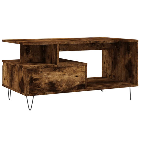 vidaXL Couchtisch Räuchereiche 90x49x45 cm Holzwerkstoff