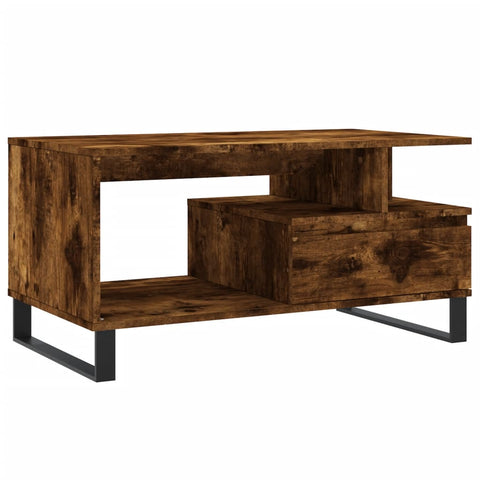 vidaXL Couchtisch Räuchereiche 90x49x45 cm Holzwerkstoff