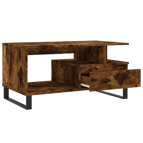 vidaXL Couchtisch Räuchereiche 90x49x45 cm Holzwerkstoff