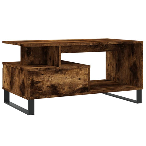 vidaXL Couchtisch Räuchereiche 90x49x45 cm Holzwerkstoff