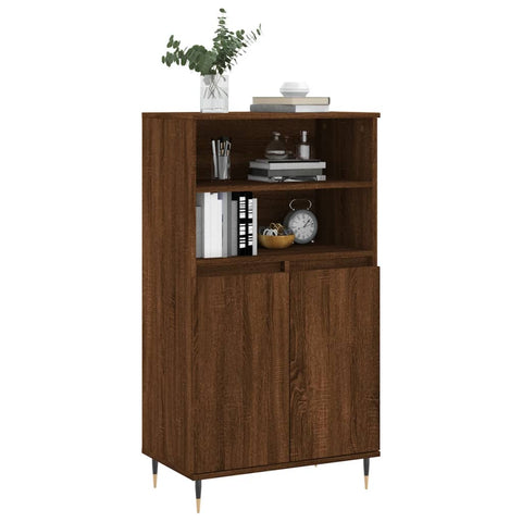 Highboard Braun Eichen-Optik 60x36x110 cm Holzwerkstoff