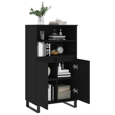 vidaXL Highboard Schwarz 60x36x110 cm Holzwerkstoff