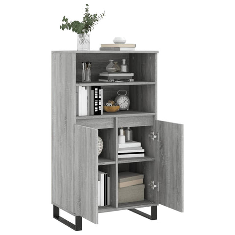 vidaXL Highboard Grau Sonoma 60x36x110 cm Holzwerkstoff