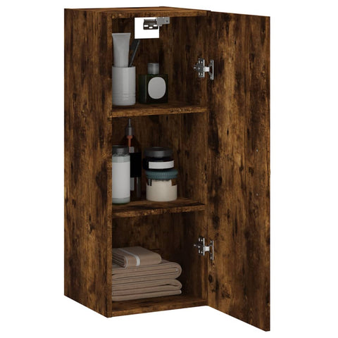 vidaXL Wandschrank Räuchereiche 34,5x34x90 cm Holzwerkstoff