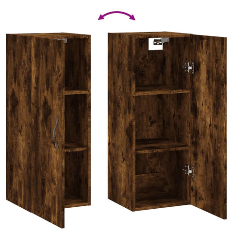 vidaXL Wandschrank Räuchereiche 34,5x34x90 cm Holzwerkstoff