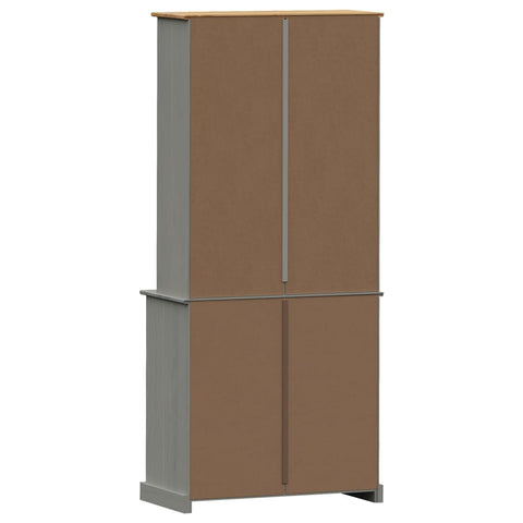 vidaXL Highboard VIGO Grau 80x40x176 cm Massivholz Kiefer